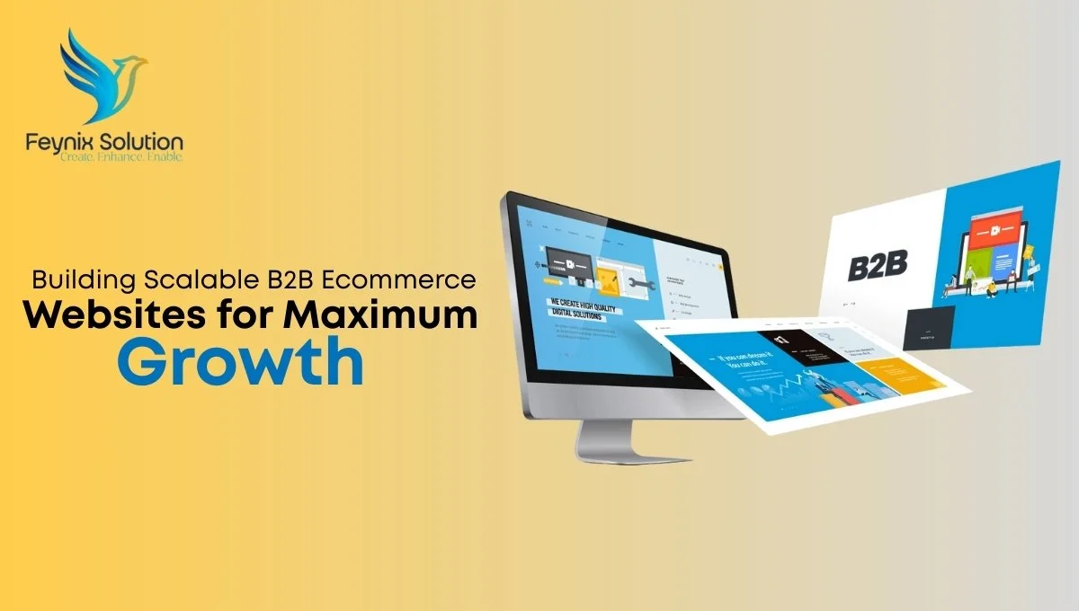 B2B Ecommerce Website Development services by Feynix Solution to build scalable, efficient, and client-focused online business platforms